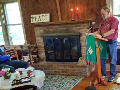 Bill Samuel speaking at Dayspring Church, May 20, 2018